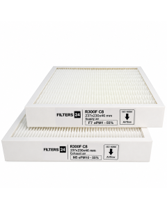 DOMEKT R300F C8 F7 + M5 filter set – replacement air filters for Komfovent DOMEKT R300F C8 ventilation unit, designed for efficient dust, pollen and fine particle filtration with reliable airflow